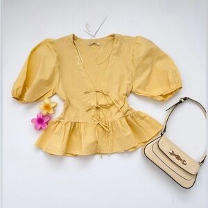 ZARA BABYDOLL YELLOW TOP